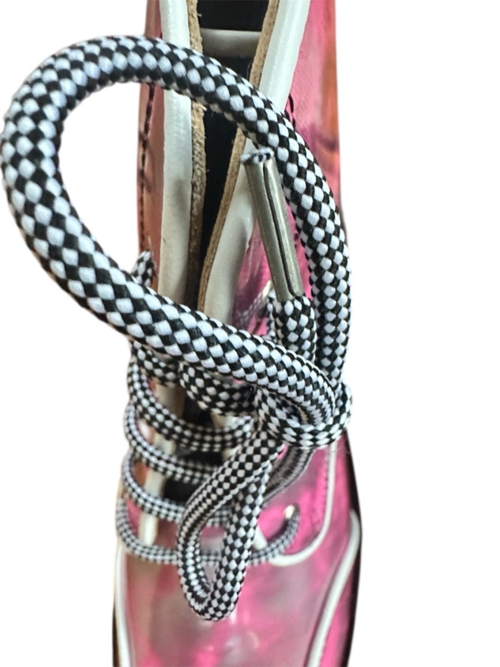 John Fluevog Iridescent Pink Lace-Up Boots - Picture 4 of 6